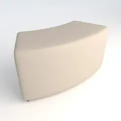 Pouf Ecopelle Ignifugo Curvo 45. H 46 Bianco Per Ambienti Scolastici Innovativi