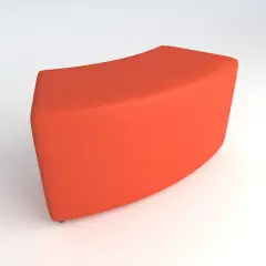 Pouf Ecopelle Ignifugo Curvo 45. H 46 Arancio Per Ambienti Scolastici Innovativi