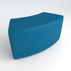Pouf Ecopelle Ignifugo Curvo 45. H 46 Azzurro Per Ambienti Scolastici Innovativi