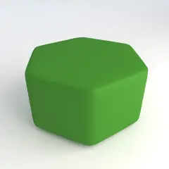 Pouf Ecopelle Ignifugo Esagonale H 40 Verde Per Ambienti Scolastici Innovativi