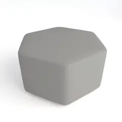 Pouf Ecopelle Ignifugo Esagonale H 40 Grigio Per Ambienti Scolastici Innovativi