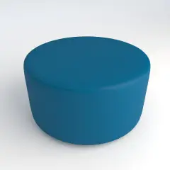 Pouf Virgola in Ecopelle Ignifuga Azzurro H 40 cm – Conforme CAM