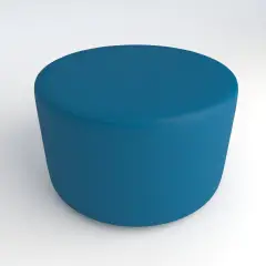 Pouf Ecopelle Ignifugo Tondo H 46 Azzurro Per Ambienti Scolastici Innovativi