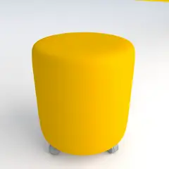 Pouf Ecopelle Ignifugo Tondo su Ruote H 40 Giallo Per Ambienti Scolastici Innovativi