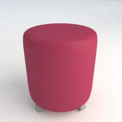 Pouf Ecopelle Ignifugo Tondo su Ruote H 40 Fucsia Per Ambienti Scolastici Innovativi