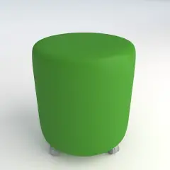 Pouf Ecopelle Ignifugo Tondo su Ruote H 40 Verde Per Ambienti Scolastici Innovativi
