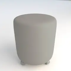 Pouf Ecopelle Ignifugo Tondo su Ruote H 40 Grigio Per Ambienti Scolastici Innovativi