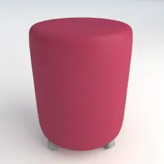 Pouf Ecopelle Ignifugo Tondo su Ruote H 46 Fucsia Per Ambienti Scolastici Innovativi