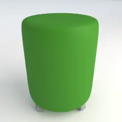 Pouf Ecopelle Ignifugo Tondo su Ruote H 46 Verde Per Ambienti Scolastici Innovativi
