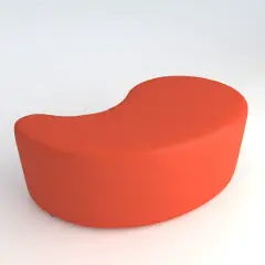 Pouf Virgola in Ecopelle Ignifuga Arancio H 40 cm – Conforme CAM