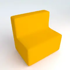 Divano Ecopelle Ignifugo 2 Posti H 40 Giallo Per Ambienti Scolastici Innovativi