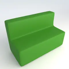 Divano 3 Posti in Ecopelle Ignifuga Verde H 40 cm – Conforme CAM