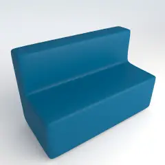 Divano 3 Posti in Ecopelle Ignifuga Azzurro H 40 cm – Conforme CAM