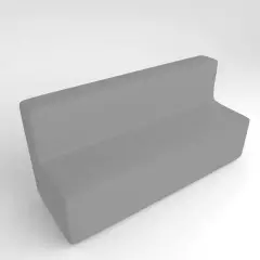 Divano Ecopelle Ignifugo 4 Posti H 40 Grigio Per Ambienti Scolastici Innovativi