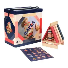 Kapla 120 Pezzi – Tavolette in Legno Naturale e Colorate