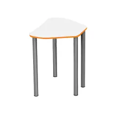 Tavolo Trapezio - Altezza Regolabile 64-82 cm - Bianco con Bordo Arancione - Conforme CAM