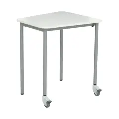 Tavolo Moove+ Verso Con Ruote H 76 Cm. Bianco Per Ambienti Scolastici