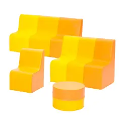 Salottino Morbido Shade per Bambini Nido e Infanzia - 4 Elementi Giallo