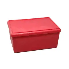 Contenitore con Coperchio in Re-Wood, Materiale 100% , Certificato PEFC, Rosso