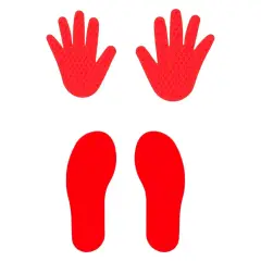 Orme Motorie Mani e Piedi per Giochi e Coordinamento, Set 2 Coppie, Rosso