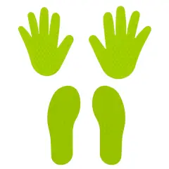 Orme Motorie Mani e Piedi per Giochi e Coordinamento, Set 2 Coppie, Verde