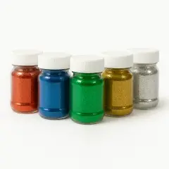 Brillantini Ecologici in Cellulosa Riciclata, Bio-Glitter Grana Fine 50 Gr. 5 Colori Assortiti