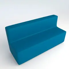 Divano Ecopelle Ignifugo 4 Posti H 46 Azzurro Per Ambienti Scolastici Innovativi