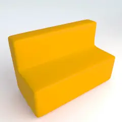 Divano 3 Posti in Ecopelle Ignifuga Giallo H 46 cm – Conforme CAM