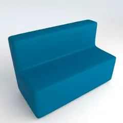 Divano 3 Posti in Ecopelle Ignifuga Azzurro H 46 cm – Conforme CAM