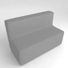 Divano 3 Posti in Ecopelle Ignifuga Grigio H 46 cm – Conforme CAM