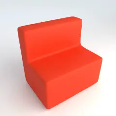 Divano Ecopelle Ignifugo 2 Posti H 46 Arancio Per Ambienti Scolastici Innovativi