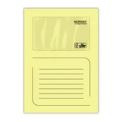 Cartella 3 Lembi Con Finestra Giallo 50 pz