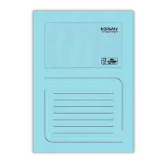 Cartella 3 Lembi Con Finestra Azzurro 50 pz
