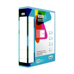 Raccoglitore ad anelli Personalizzabile a 4 Anelli 22x30 Dorso 50 Azzurro