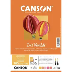 Cartoncino Vivaldi Canson Iris A4 185 g/m² - 25 Fogli Assortimento Fuoco