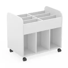 CARRELLO PORTALIBRI VICTORY CM.56X84X77H BIANCO