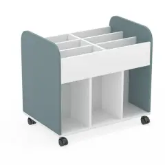 CARRELLO PORTALIBRI VICTORY CM.56X84X77H BIANCO/AVION