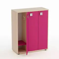 Mobile Scuola Spogliatoio Kubò Betulla 6 Posti Ante Fucsia - Conforme CAM