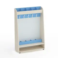 Appendiabiti Scuola Infanzia Kubò Betulla 5 Posti Blu Orizzonte - Conforme CAM