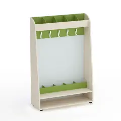 Appendiabiti Scuola Infanzia Kubò Betulla 5 Posti Verde Kiwi - Conforme CAM