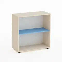 Mobile Kubò Betulla A Giorno H 90 cm Ripiano Blu Orizzonte - Conforme CAM