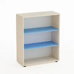 Mobile Scuola Infanzia Kubò Betulla a Giorno H 110 cm. Ripiani Blu Orizzonte - Conforme CAM