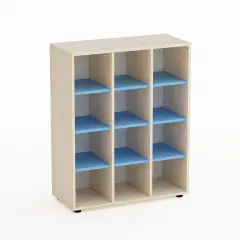 Mobile Kubò Betulla 12 Caselle H 110 Cm. Blu Orizzonte - Conforme CAM