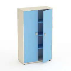 Mobile Scuola Infanzia Kubò Betulla 2 Ante H 150 cm. Blu Orizzonte - Conforme CAM
