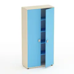 Mobile Scuola Infanzia Kubò Betulla 2 Ante H 180 cm. Blu Orizzonte - Conforme CAM