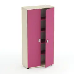 Mobile Scuola Infanzia Kubò Betulla 2 Ante H 180 cm. Fucsia - Conforme CAM