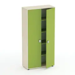 Mobile Scuola Infanzia Kubò Betulla 2 Ante H 180 cm. Verde Kiwi - Conforme CAM