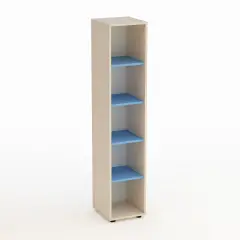 Mobile Kubò Betulla Colonna 5 Vani 180 Cm. Ripiani Blu Orizzonte - Conforme CAM