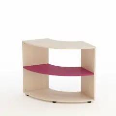 Mobile Scuola Kubò Betulla Curvo Angolare H 75 cm. Ripiani Fucsia - Conforme CAM