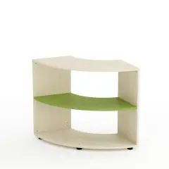 Mobile Scuola Kubò Betulla Curvo Angolare H 75 cm. Ripiani Verde Kiwi - Conforme CAM